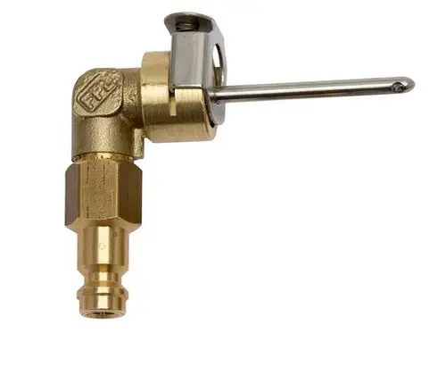 Messnadel aus Messing mit einer Anschlussmöglichkeit, die für den Einsatz in Heizungsanlagen von IMI Hydronic Engineering konzipiert ist.